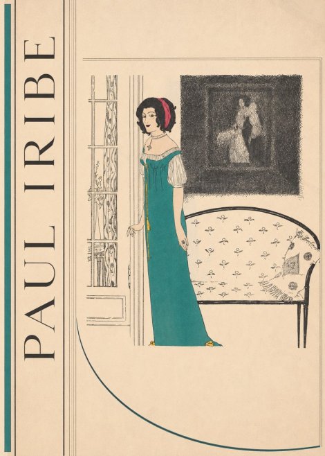 Paul Iribe Woman in Teal Gown No2 - Póster
