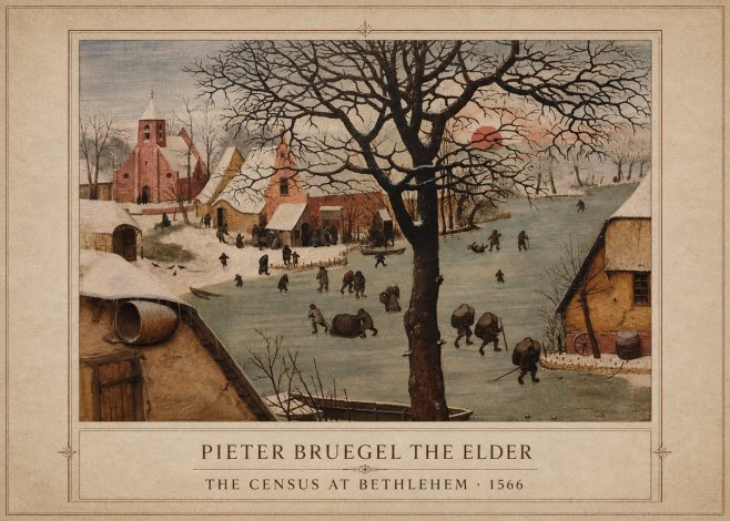 Pieter Bruegel The Census at Bethlehem V No1 - Póster