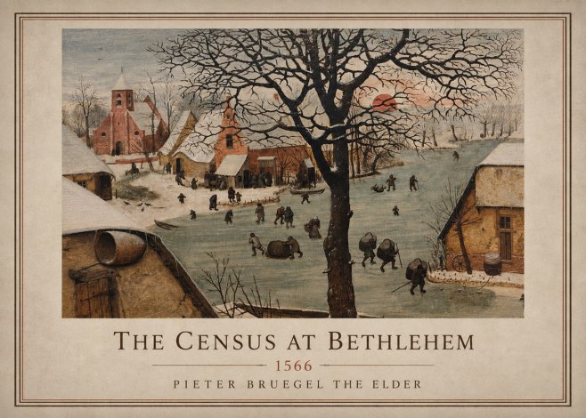 Pieter Bruegel The Census at Bethlehem V No4 - Póster