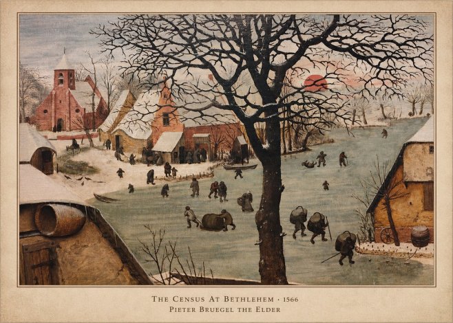 Pieter Bruegel The Census at Bethlehem V No6 - Póster