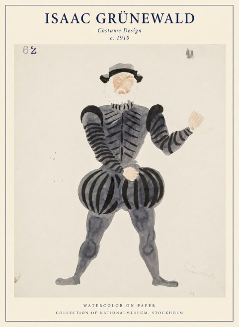 Isaac Grünewald Costume Design C. 1910 No1 - Póster