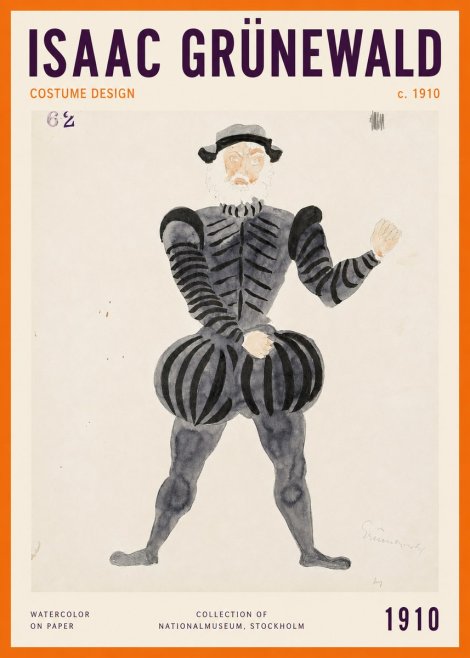 Isaac Grünewald Costume Design C. 1910 No2 - Póster
