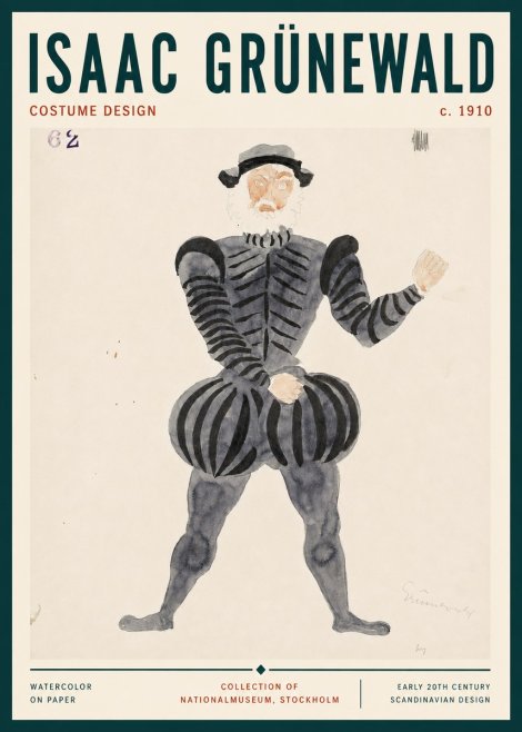 Isaac Grünewald Costume Design C. 1910 No3 - Póster