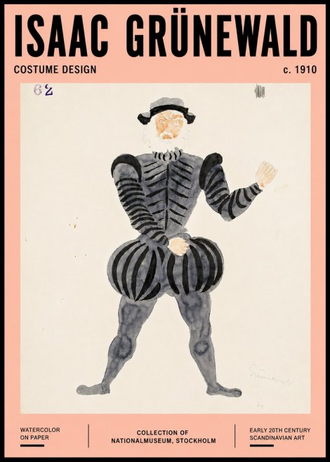 Isaac Grünewald Costume Design C. 1910 No5 - Póster