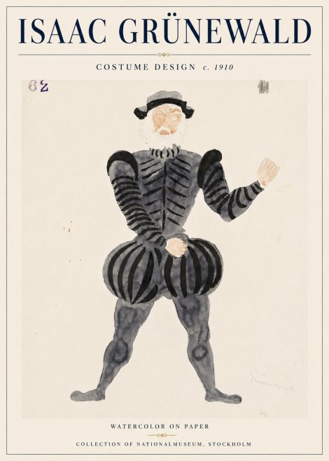 Isaac Grünewald Costume Design C. 1910 No6 - Póster