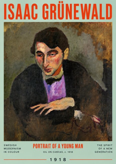 Isaac Grünewald Portrait of a Young Man No4 - Póster