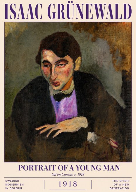 Isaac Grünewald Portrait of a Young Man No5 - Póster