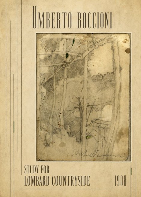 Umberto Boccioni Study for Lombard Countryside No2 - Póster
