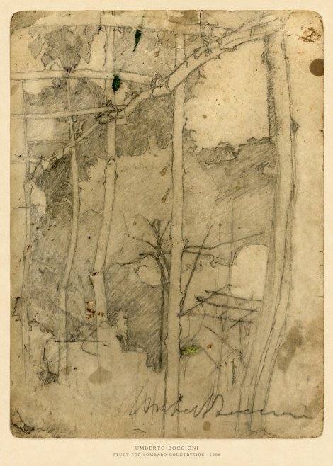 Umberto Boccioni Study for Lombard Countryside No6 - Póster