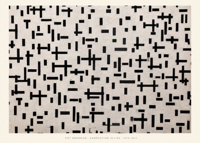 Piet Mondrian Composition in Line No5 - Póster
