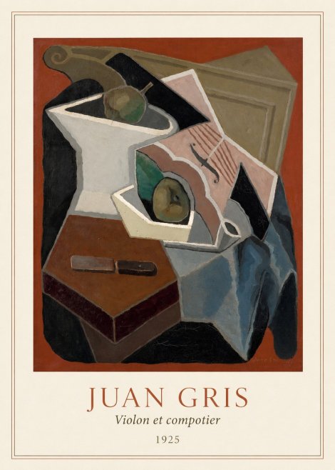 Juan Gris Violon Et Compotier No3 - Póster