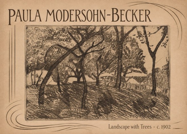 Paula Modersohn-Becker Landscape with Trees No2 - Póster