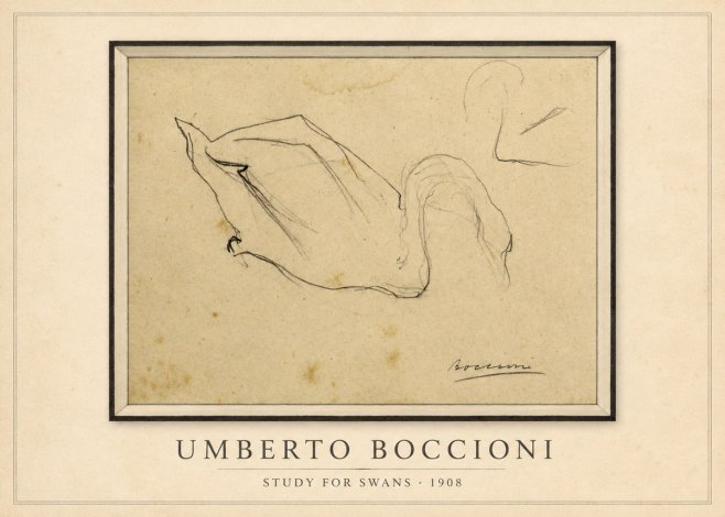 Umberto Boccioni Study for Swans No1 - Póster