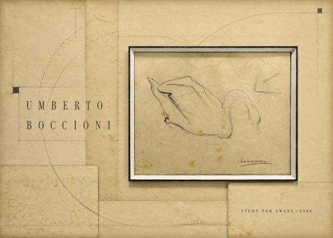 Umberto Boccioni Study for Swans No6 - Póster