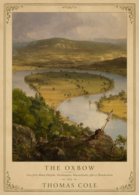 Thomas Cole View from Mount Holyoke, Northampton, Massachusetts, After a Thunderstorm—the Oxbow III No4 - Póster