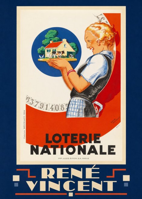 René Vincent Lotterie Nationale No4 - Póster