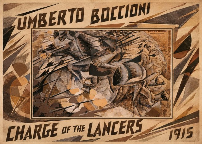 Umberto Boccioni Charge of the Lancers No1 - Póster