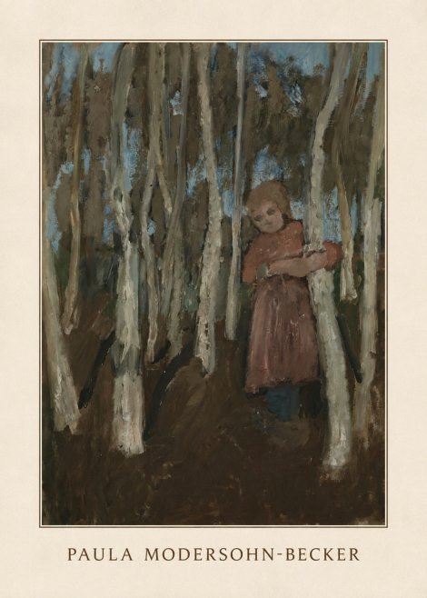 Paula Modersohn-Becker Girl in a Birch Forest No3 - Póster