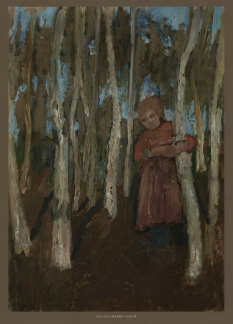 Paula Modersohn-Becker Girl in a Birch Forest No6 - Póster