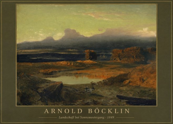 Arnold Böcklin Landschaft Bei Sonnenuntergang No1 - Póster