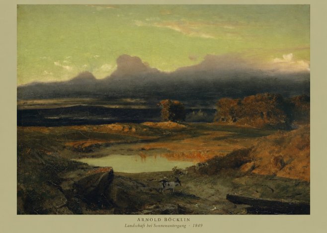 Arnold Böcklin Landschaft Bei Sonnenuntergang No2 - Póster