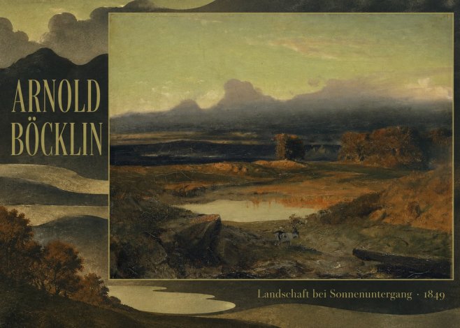 Arnold Böcklin Landschaft Bei Sonnenuntergang No6 - Póster