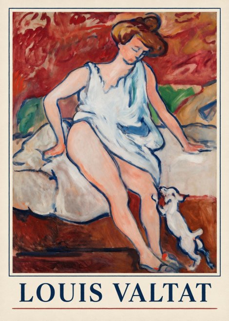 Louis Valtat Woman with a Dog No2 - Póster