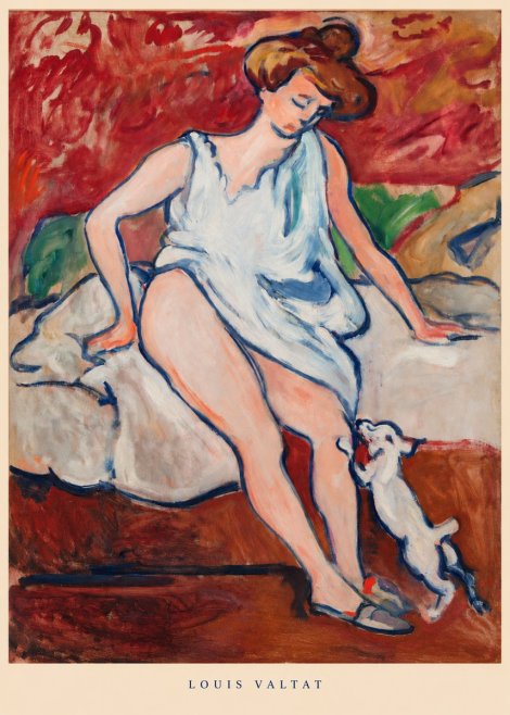 Louis Valtat Woman with a Dog No5 - Póster