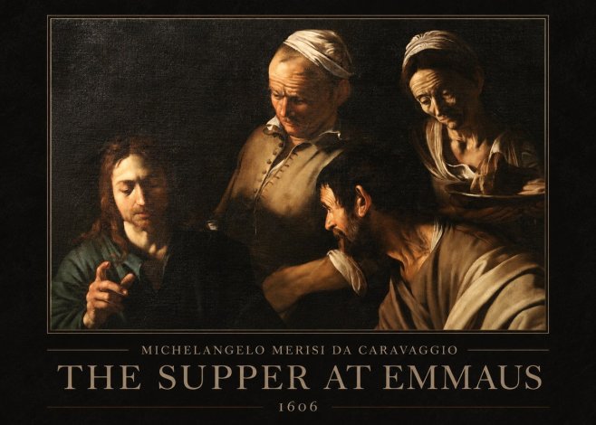 Michelangelo Merisi da Caravaggio The Supper at Emmaus I No1 - Póster