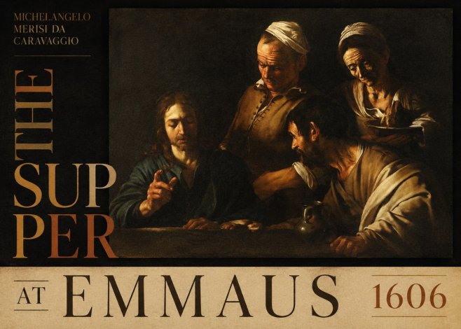 Michelangelo Merisi da Caravaggio The Supper at Emmaus I No5 - Póster
