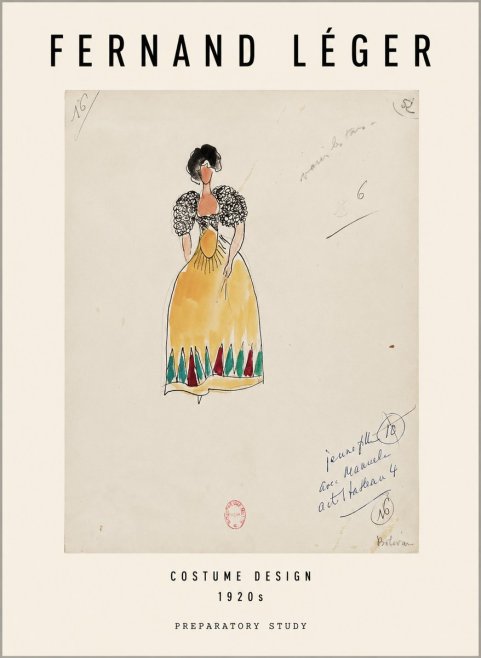 Fernand Léger Costume Design 1920S Preparatory Study No1 - Póster