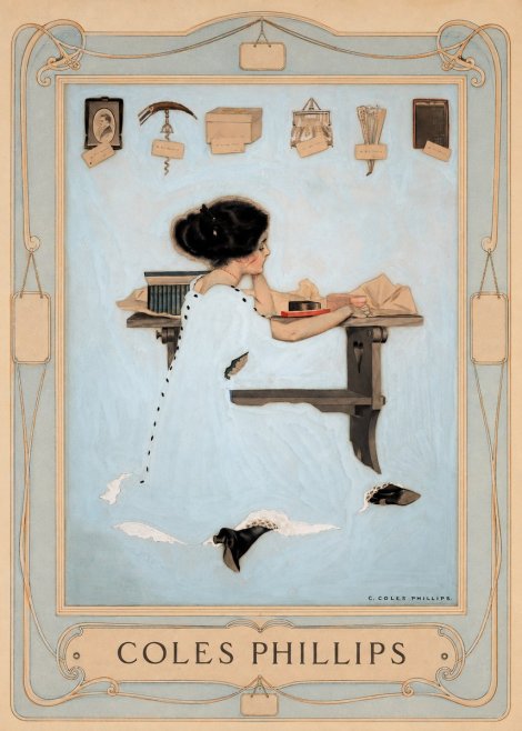 Coles Phillips Thinking of Him No5 - Póster