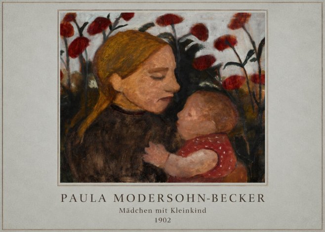 Paula Modersohn-Becker Mädchen Mit Kleinkind II No4 - Póster