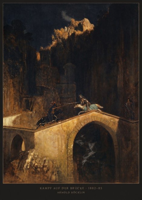Arnold Böcklin Kampf Auf Der Brücke No2 - Póster