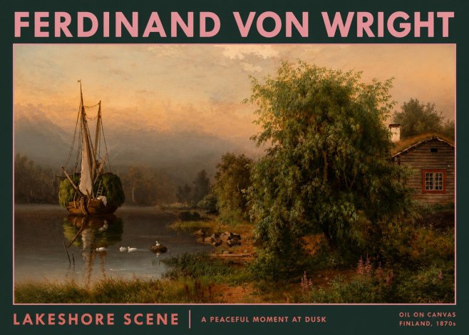 Ferdinand von Wright Lakeshore Scene No2 - Póster