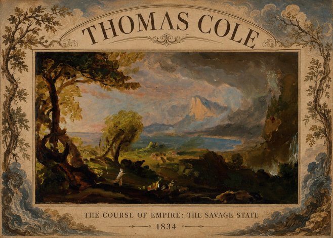 Thomas Cole The Course of Empire: the Savage State II No4 - Póster