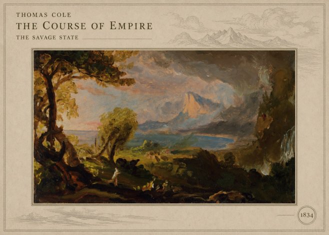 Thomas Cole The Course of Empire: the Savage State II No5 - Póster