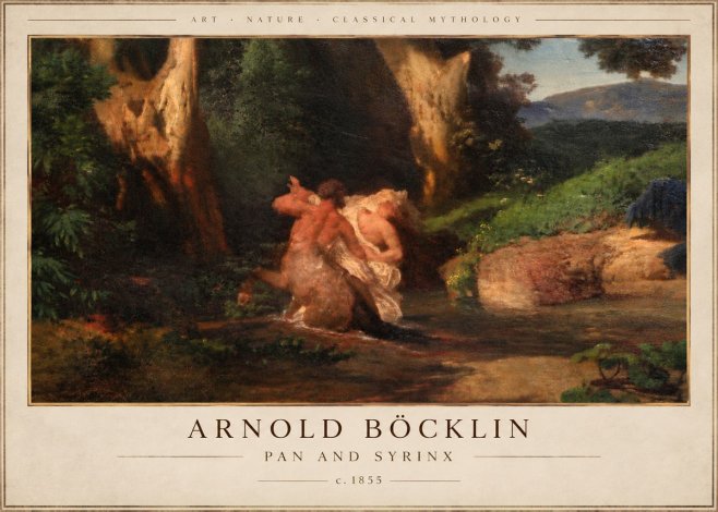 Arnold Böcklin Pan and Syrinx No4 - Póster