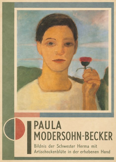 Paula Modersohn-Becker Bildnis Der Schwester Herma Mit Artischockenblüte in Der Erhobenen Hand No2 - Póster