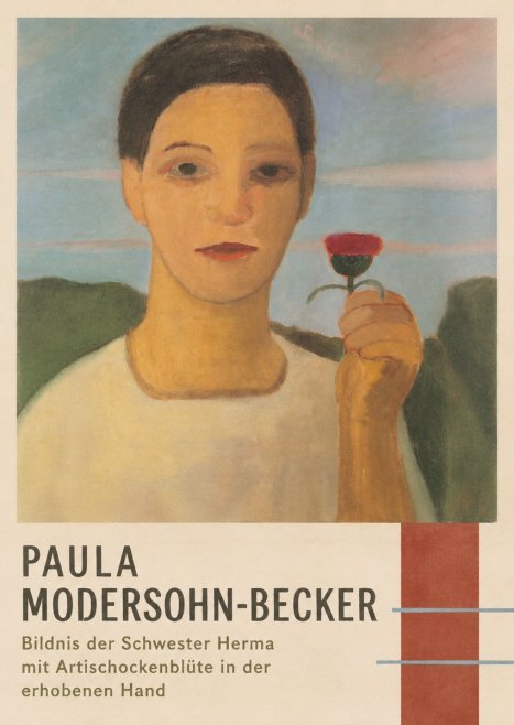 Paula Modersohn-Becker Bildnis Der Schwester Herma Mit Artischockenblüte in Der Erhobenen Hand No4 - Póster