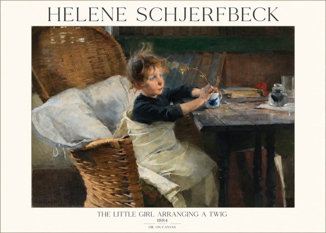 Helene Schjerfbeck The Little Girl Arranging a Twig No1 - Póster
