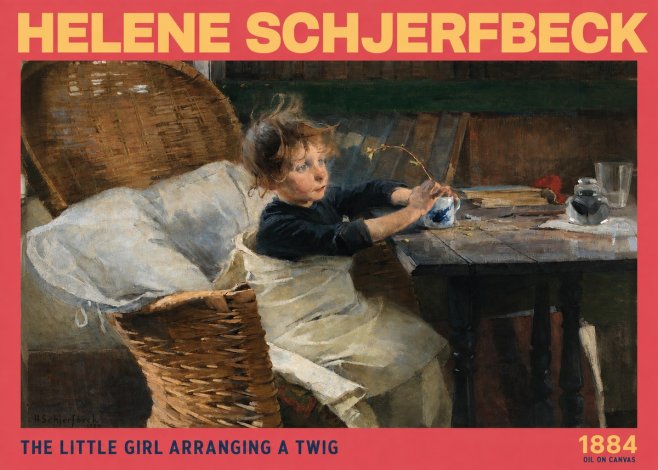 Helene Schjerfbeck The Little Girl Arranging a Twig No2 - Póster