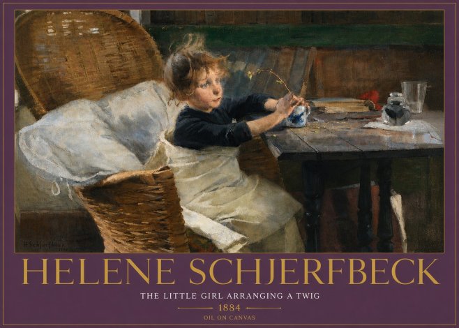Helene Schjerfbeck The Little Girl Arranging a Twig No4 - Póster