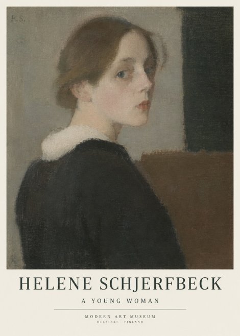 Helene Schjerfbeck The Little Girl Arranging a Twig No5 - Póster