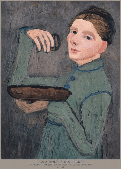 Paula Modersohn-Becker Selbstbildnis, Halbfigur Nach Links, Eine Schale Und Ein Glas Haltend No6 - Póster