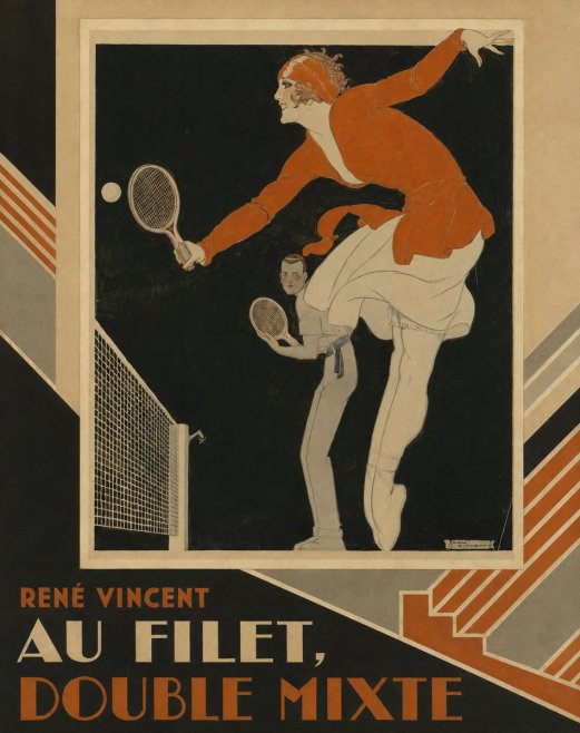 René Vincent Au Filet, Double Mixte No2 - Póster