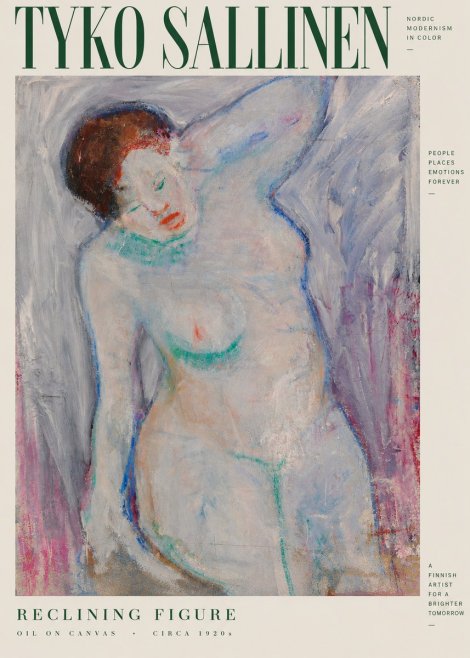 Tyko Sallinen Reclining Figure No4 - Póster