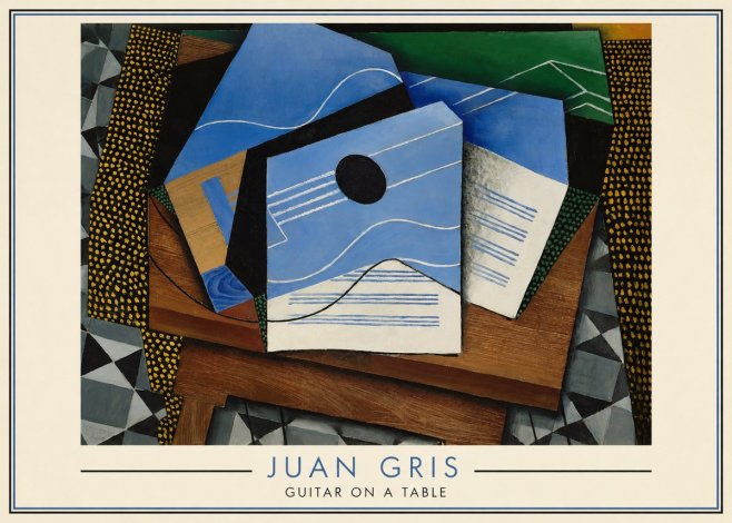 Juan Gris Guitar on a Table No6 - Póster