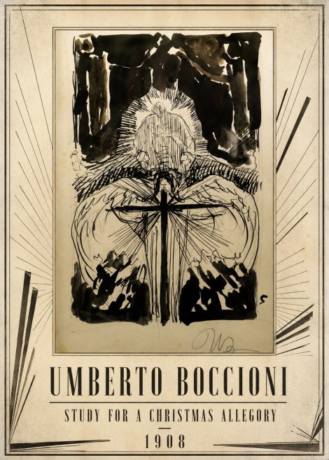 Umberto Boccioni Study for a Christmas Allegory No1 - Póster