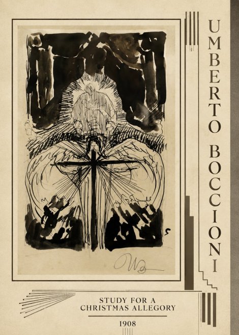 Umberto Boccioni Study for a Christmas Allegory No4 - Póster